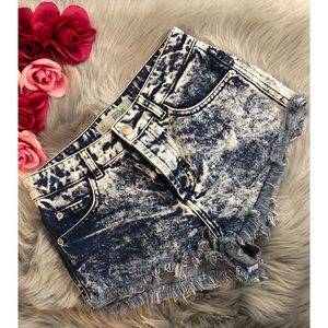Topshop Brooke Moto High Waist Denim Shorts